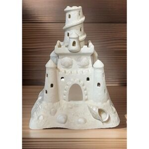 PartyLite Cream Bisque Porcelain Sandcastle Tealight Candle Holder P7306